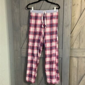 Southern Tide Womens Pink Blue Plaid Pajama Bottoms with Drawstring Waist